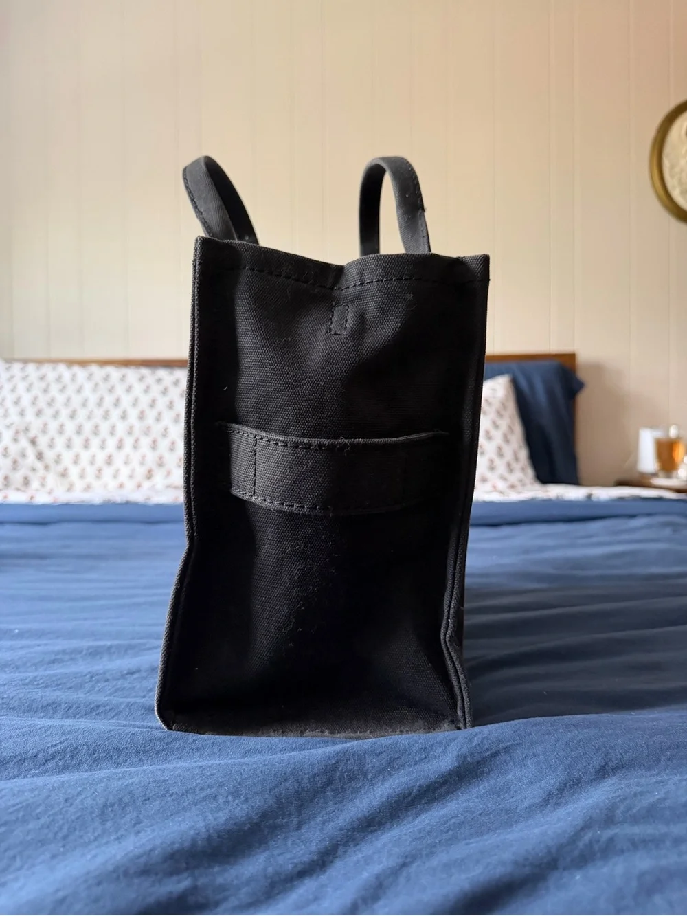 Marc Jacobs Black Canvas Tote Bag with White Logo
